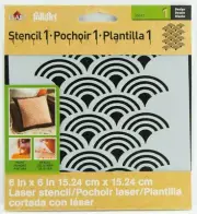 Plaid FolkArt Painting Stencil Laser Cut 6" x 6" (15.24cm) Scallop Pattern