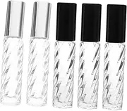 Ipetboom 5pcs Portable Glass Roller Bottles Multipurpose Sub Container for Essential Oils Perfumes and Cosmetics for Travel Capacity Caps Random Color