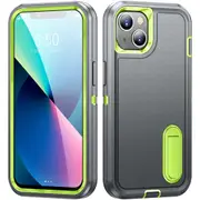 MCC Shockproof iPhone 13 mini Case Cover Heavy Duty with Stand Apple [Grey+Green]