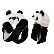 Panda or Wolf Hat and Gloves Kids Teens