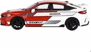 Diecast Model Car Compatible with Hond.a Civic HPD Racing, Red and White, 1:64 Scale Die-Cast Model Car by Mini GT MGT00686