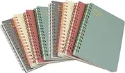 Yansanido Spiral Notebook, 8 Pcs 4 Color A6 Size Thick Plastic Hardcover 7mm College Ruled Paper 80 Sheets (160 Pages) Journal for School and Office Supplies (8 Pcs A6)