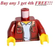 ☀️NEW LEGO Minifigure Minifig Torso Body Red Jacket Blue Shirt