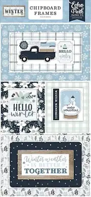 Echo Park WINTER 6"x13" Chipboard Frames, Winter Wonderland, memories, snow
