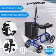 Foldable Knee Scooter Walker w/ Basket Mobility Alternative Crutches Wheelchair