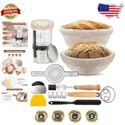 Elegant Sourdough Starter Kit with 36oz Jar, Bread Sling & Proofing Baskets