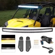 Amber/White 42'' Strobe Light Bar+Roof Mount+Wire Fits Can-Am COMMANDER 1000 800