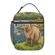 i2405 Capybara Thermal Insulated Lunch Bags Women Animal Pet Portable Lunch Tote for School OfficeFood Box swg3637