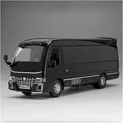 Die-cast Diecast 1:32 for Toyota Coaster Sightseeing Bus Model Car Pull Back Sound Light Simulation Business Vehicles Presents Miniature Vehicle(Black)