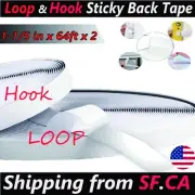 1"x82ft，Hook and Loop Self-adhesive Tape Roll (White)