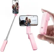 yAyusi Extendable Mini Selfie Stick for iPhone, Pocket Size Portable Selfie Stick with Remote, Compact Phone Selfie Sticks with Phone Holder for Content Creation/Vlog/Video Record/Live Stream (Pink)