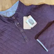 Mountain And Isles 1/4 Snap Quilted Mens XXL Eggplant Pull Over Sweater NWT