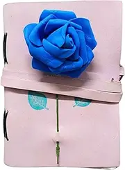 EHH Leather Flower Journal/Writing Notebook Diary/Bound Daily Notepad for Women - Handmade Unlined Paper Leather Bound Journal, Birthday Gifts for Women