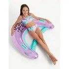 Justice 43" Inflatable Pool Chair Float with Grip Handles, Flower Shape Glitter