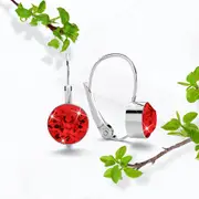 Audrey Lever Back Earrings Embellished With SWAROVSKI® Crystals - Light Siam