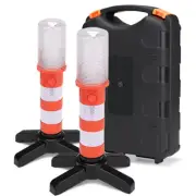 2pcs LED Road Flares Emergency Bar Safety Light Flashing Roadside Beacon Warning