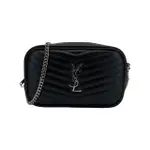 【YSL】小牛皮銀鍊迷你斜背包(748849-黑)