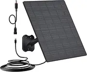10W Solar Panel for Security Camera, 5V 10W Solar Panel for Trail Camera, Solar Panel Charger with USB C Port and DC 5.5x2.1mm Port, IP66 Waterproof