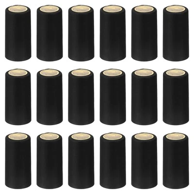 PVC Heat Shrink Cap with Tear Tab for Wine Bottle, 60 Pcs 30x60mm Black