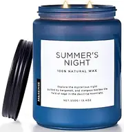 [M&SENSE] Summer's Night Candle, Large 2 Wick Soy Candle, 19.4oz Up to 110 Hours Burn time, Natural Scented Candle for Home, Manly Candles in Glass Jar for Bedroom