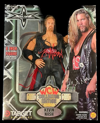 KEVIN NASH SIGNED WCW NWO 1999 TOY BIZ 8 Inch Figure BECKETT WITNESS COA 712