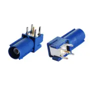 50-Pack Car GPS Fakra C Male Blue Right Angle Thru Hole PCB 4 Solder Connector
