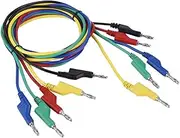 P1036 4mm Banana Plug Cable Test Leads 5pcs,High Voltage Double Headed 1M Banana Jack Safety Test Leads for Multimeter