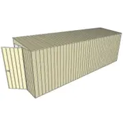 Build-a-Shed 1.5 x 6 x 2m Skillion Shed without Side Doors - Cream