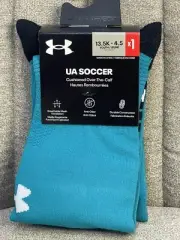 ✅ $15 Under Armour Socks Teal Cushioned UA Soccer Over-the-Calf Logo Youth M