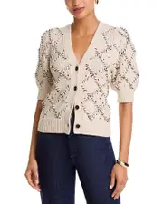 Rails Isla Whipstitched Diamond Pattern Cardigan