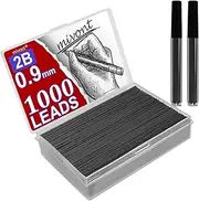 Tikpen 1000 X 0.9mm 2B Mechanical Pencil Refill Plastic Automatic Pencil Lead Black (Black)