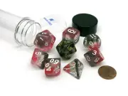 Sirius Pink Clear Black 7 Dice Set + Smoke d20 D&D dungeons dragons resin rpg Z