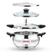 New Vinod Magic Stainless Steel Smart 3 in 1 Pressure Cooker, 3.5 Ltr- Free Post