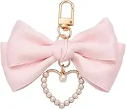 [YangQian] Large Bow Bag Charms for Handbags Purse Backpack Keychain Charm for Car Key Accessories for Women Girls Heart Pearl Charms