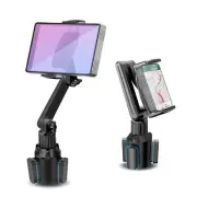 Tablet Holder Mount for Car Cup Holder, 15" Long 2-Stage 360° Stand with 1.57...