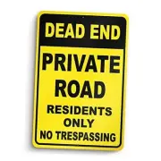 Dead End Sign - Private Road Sign - 8x12 Aluminum Private Driveway Sign