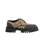 (W) Gucci Maxi GG Lace-Up Shoe Camel Ebony Canvas