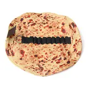 Chinese Style Lifelike Sesame Seed Cake Baked Roll Pancake PU Leather Roll Pencil Bag Case Cylindrical Stationery Storage Bag