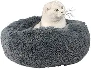 Soft Plush Round Pet Bed with Waterproof Bottom, Super Soft Rabbit Velvet Nest, Mini Medium Sized Dog Cat Bed, Self Warming Autumn Winter Indoor Snooze Sleeping Cozy Kitty Teddy Kennel