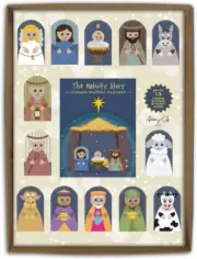 Nativity Finger Puppet Playset With Story Book NEW Set Of 13 Finger Puppets