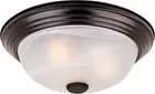 13 Inch, Modern 2-Light Flush Mount Ceiling Light Fixture, Alabaster Glass Shade