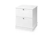 White Bedside Table 2 Drawer Storage Nightstand Lamp Side Table Freestanding