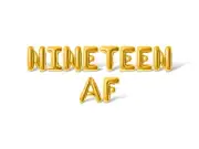 NINETEEN AF Letter Balloon Banner - 19th Birthday Party Supply Decorations DIY