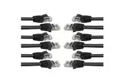 6x Cruxtec 3m CAT6 RJ45 Network Lead Cable LAN Ethernet Internet Router Cord BLK