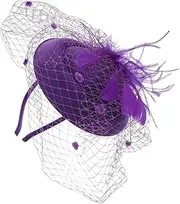 [Ipetboom] Fascinator Hat for Women Elegant Tea Party Headband with Mesh Yarn and Pearl Design for Weddings Birthdays Cosplay and Stage Performances Comfortable
