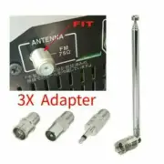 For Bose-Wave FM Radio F Type Telescopic Aerial 75 Ohm Antenna W/ TV/3.5 AdaptY1