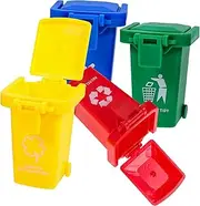 MUSISALY 3sets Mini Wheelie Bin Toy Rubbish Bins for Boys and Girls Trash Can Early Education Waste Sorting Game Abs Material 4pcs*3