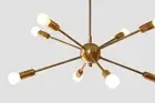 8 Light Modern Fixture Pendant Italian Chandelier Mid Century Raw Brass Lamp