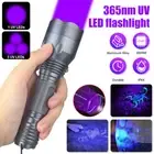 365nm UV Light 3LED Flashlight Blacklight Inspect Rechargeable Torch w/ Battery
