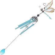 VINTORKY Unique Dragonfly Wind Chime Solar Garden Ornaments Luminous Chime for Home